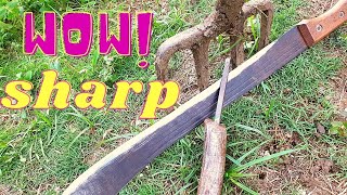 How to sharpen a machete/cutlass | CAUTION Very sharp