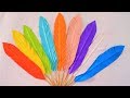 How to make paper feathers  diy paper feathers  room decoration with paper feathers 