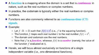 ECE 260 --- Preliminaries --- Functions, Sequences, System Operators, and Transforms