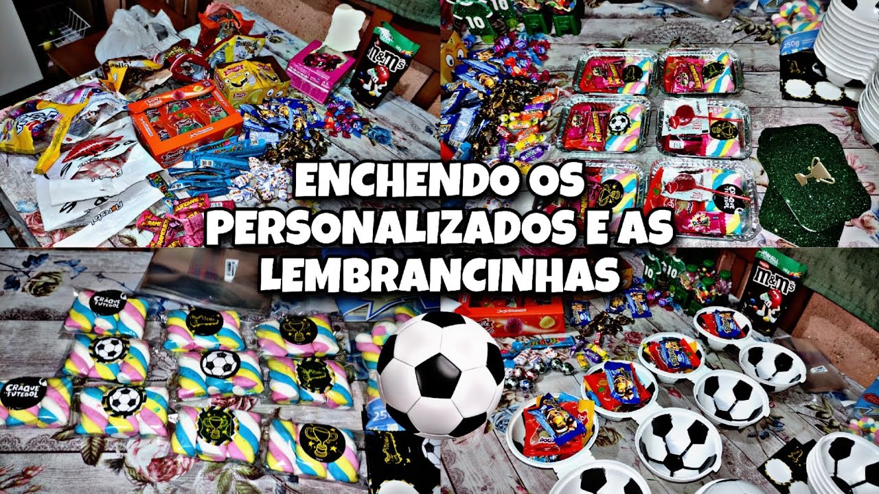 PREPARATIVOS FESTA TEMA FUTEBOL #5- ENCHENDO OS PERSONALIZADOS