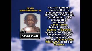 Cecil James ~ Short Obituary