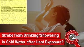 FACT CHECK: Can Drinking or Showering in Cold Water after Exposure to Extreme Heat Cause Stroke?