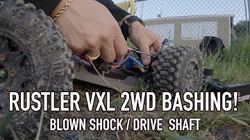 Traxxas RustlerVXL 2wd BASHING | TRACK RUN! BIG CRASHES!