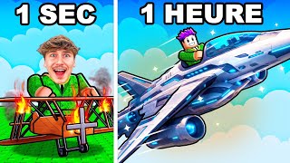 CHAQUE SECONDE MON AVION ÉVOLUE SUR ROBLOX !! (Incroyable)
