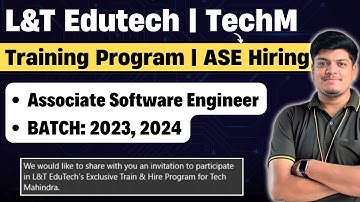 🔥L&T Edutech, TechM ASE Hiring Update | Whatsapp Message | BATCH: 2023, 2024 | Training Program