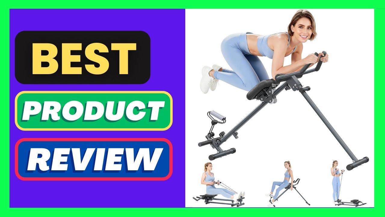 Healfith 4-in-1 Rowing Machine, Ab Machine – Foldable Full Body Workout