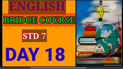 BRIDGE COURSE STD 7 SUB ENGLISH DAY 18 ACTIVITY 18