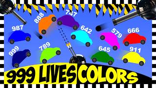 999 LIVES Colour Cars vs Guns - Algodoo Car Race screenshot 3