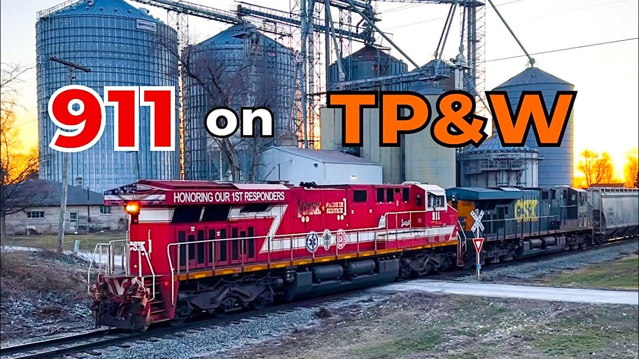 CSX 911 Going Backwards? TP&W Grain Train! 