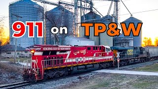 CSX 911 Going Backwards? TP&W Grain Train!