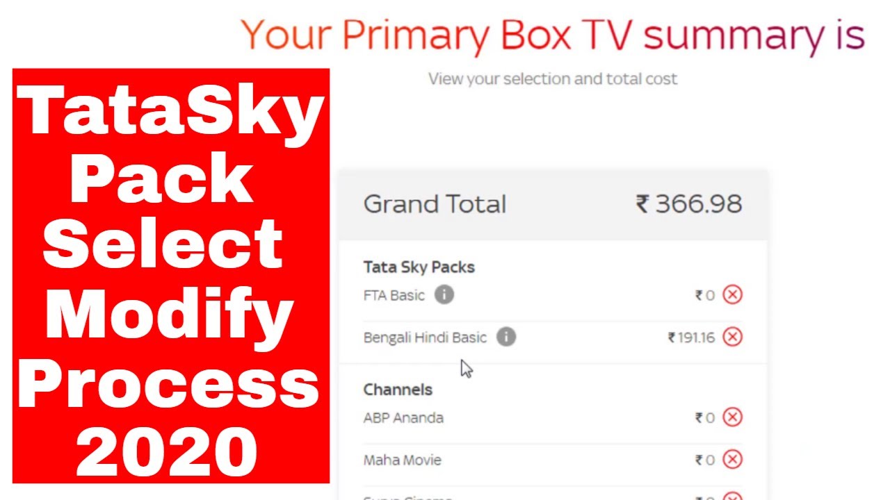 Tata Sky New Package 2020 Hindi | Modify Your Tata Sky Packages New Process