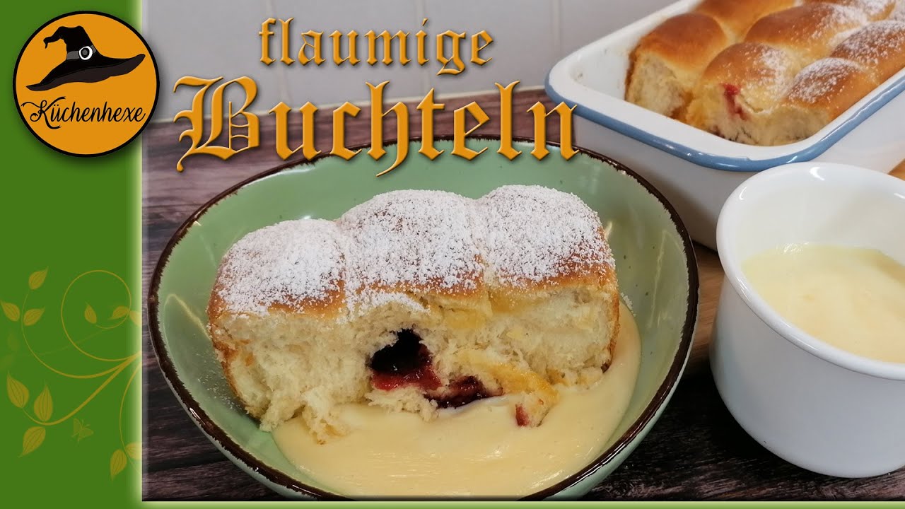 Klassische Buchteln mit Vanillesauce