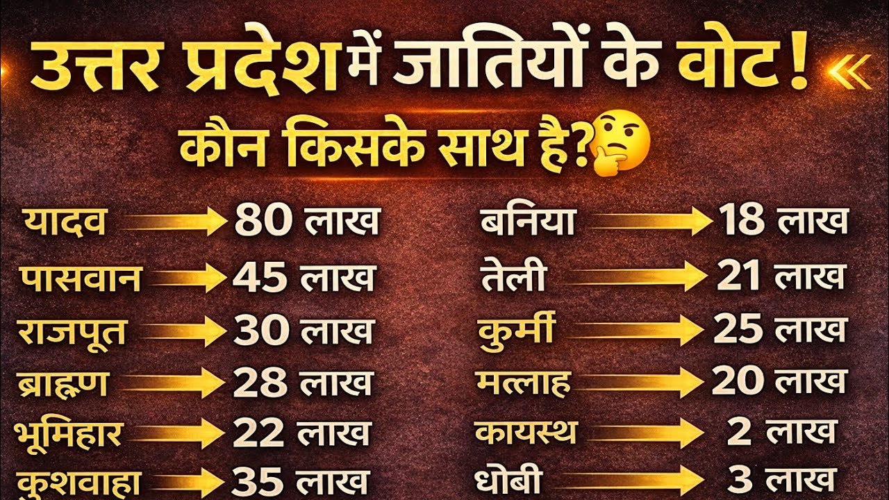 उत्तर प्रदेश में जातियों के वोट | कौन किसके साथ है? 🤔 |   Analysis Poll 