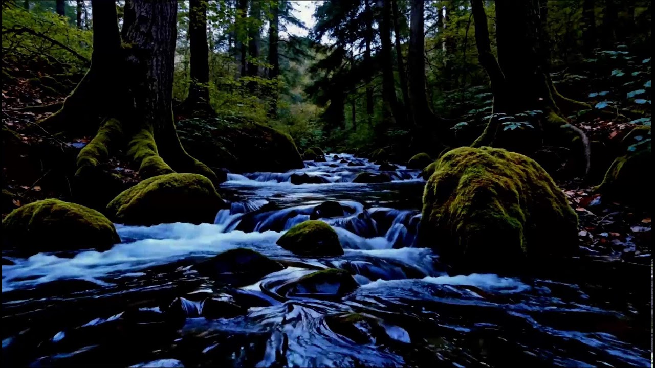 Silent Night Forest River 🌙 Flowing Water & Deep Night Nature Sounds | White Noise for Sleeping