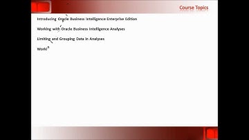 Online OBIEE Dashboard and Analyses Training - Course Content