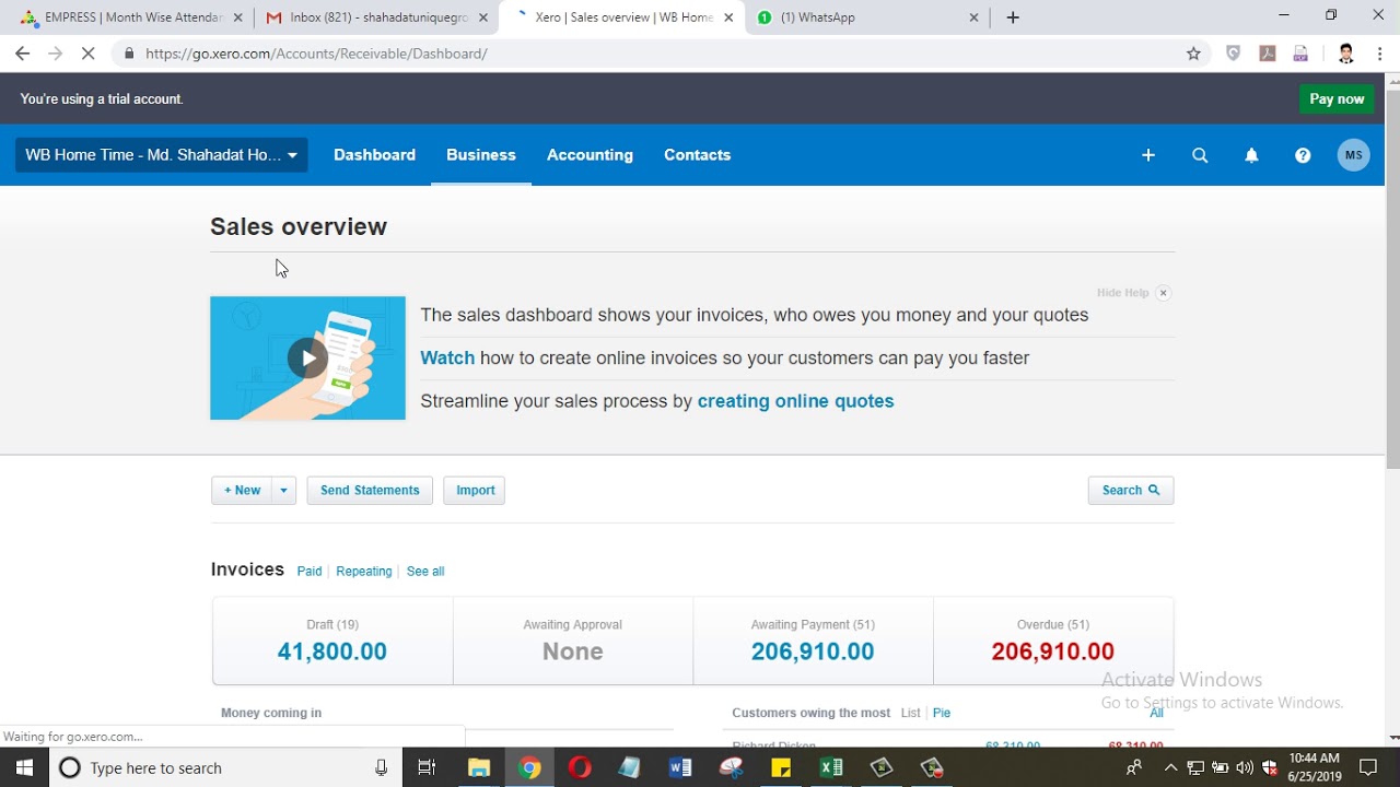 Recurring inovice & Expense Claim to Cutomer