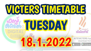 Victers Channel Timetable Today January 18 Tuesday | Kite Victers First Bell Online Class Victers