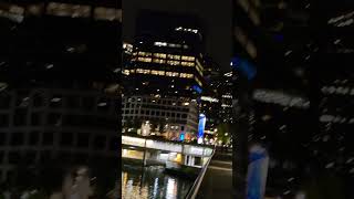 Convention center in Vancouver near Water Front and harbor at night