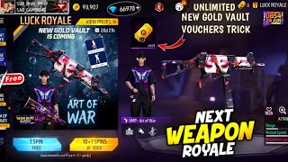 Next Weapon Royale + New Gold Vault Royale Bundle 🤯 OB54 Unlimited New Gold Vault Vouchers Free Fire screenshot 1