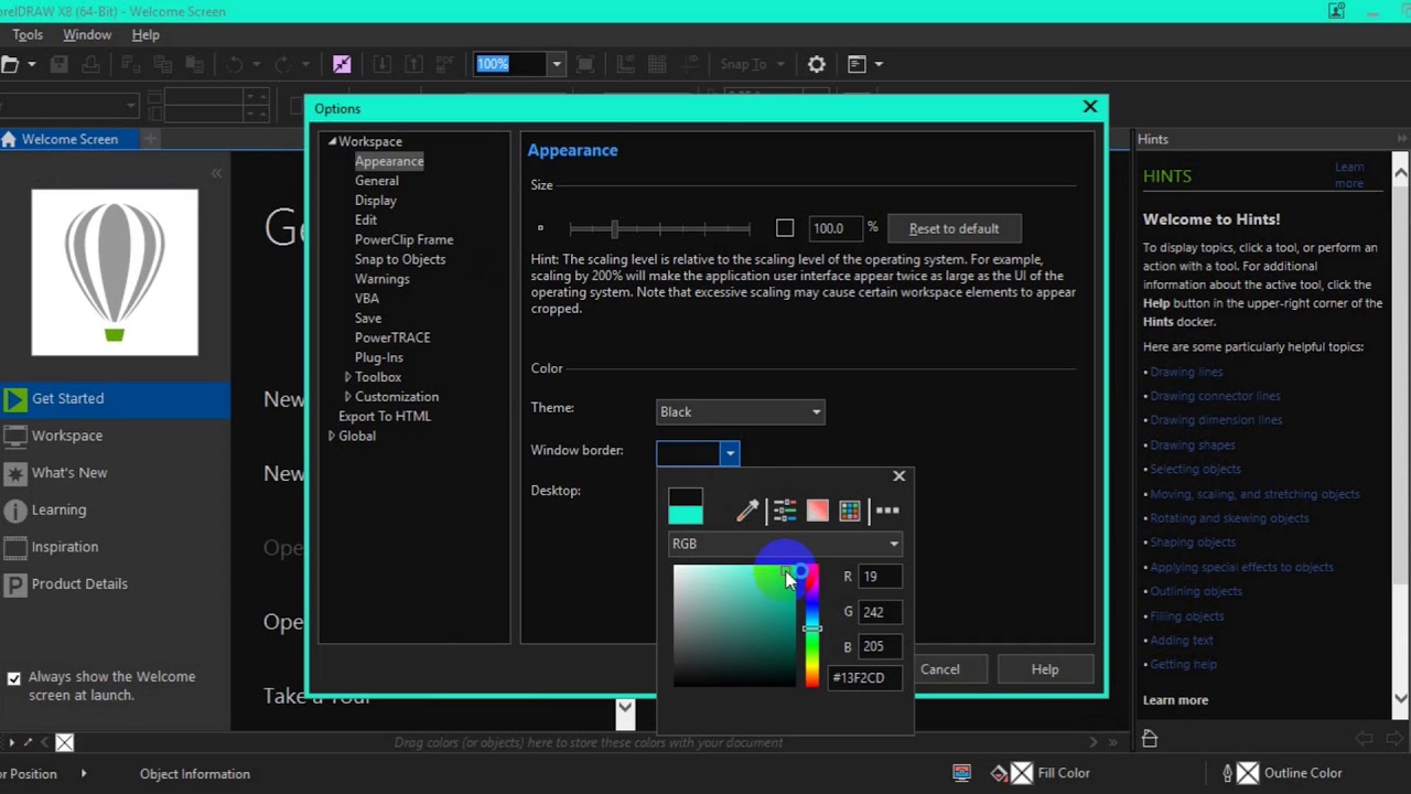 CorelDraw Workspace Tutoria Change From Light To Dark Or Any COLOR CorelDraw Workspace Tutoria Change From Light To Dark Or Any COLOR