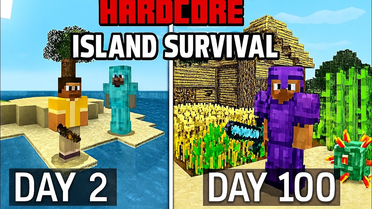 MINECRAFT | 2 DAY HARDCORE ISLAND SURVIVAL 😱 - YouTube