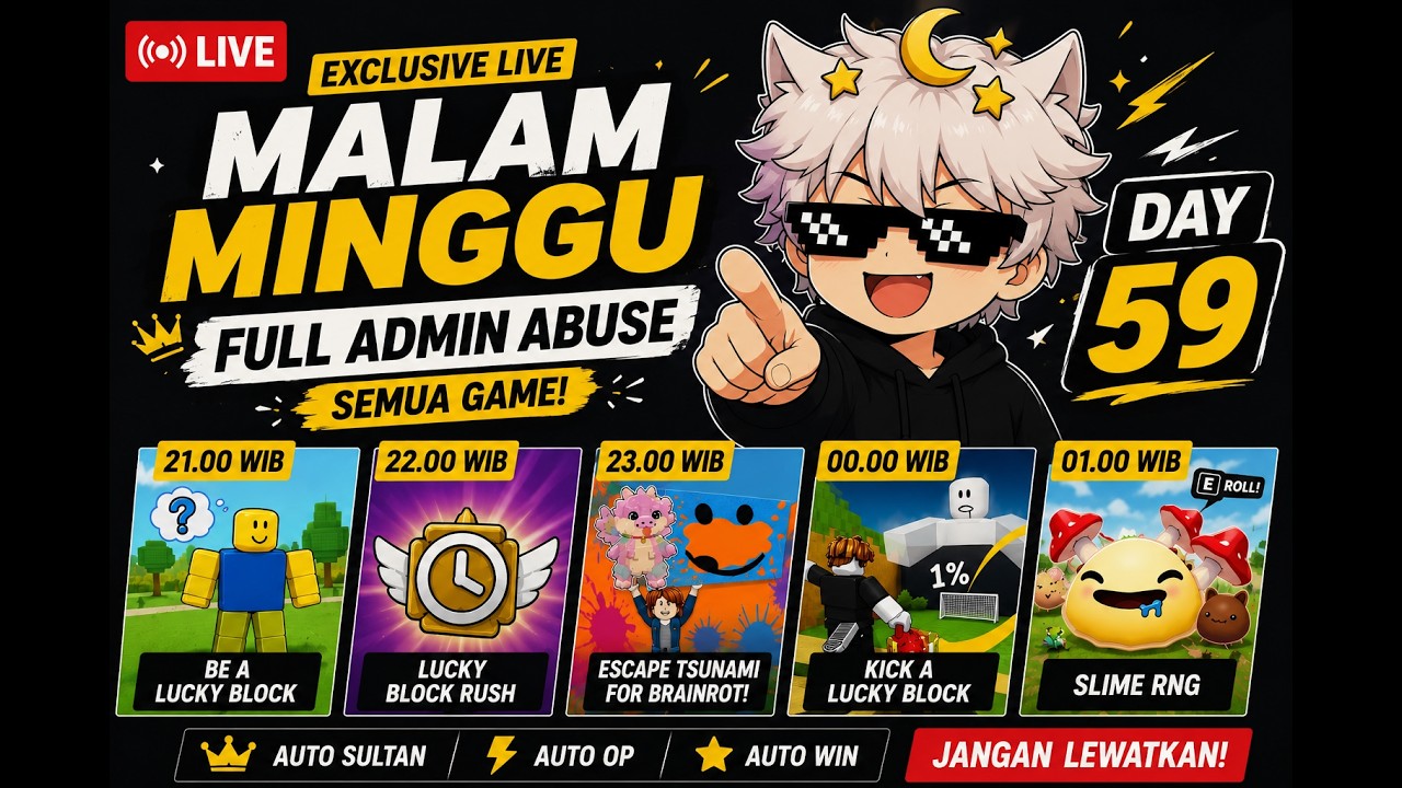 🔴DAY 59 MABAR ROBLOX! Admin Abuse Bersama Bovil Bergadang