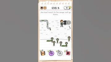 Smith & Joe Part 2: Level 15. Joe must reach to the sewer exit up there. #braintest #brainteaser