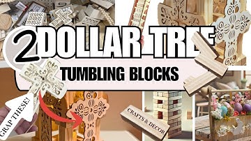 Dollar Tree DIYs Using Tumbling Tower Blocks | Easy Jenga Block Crafts