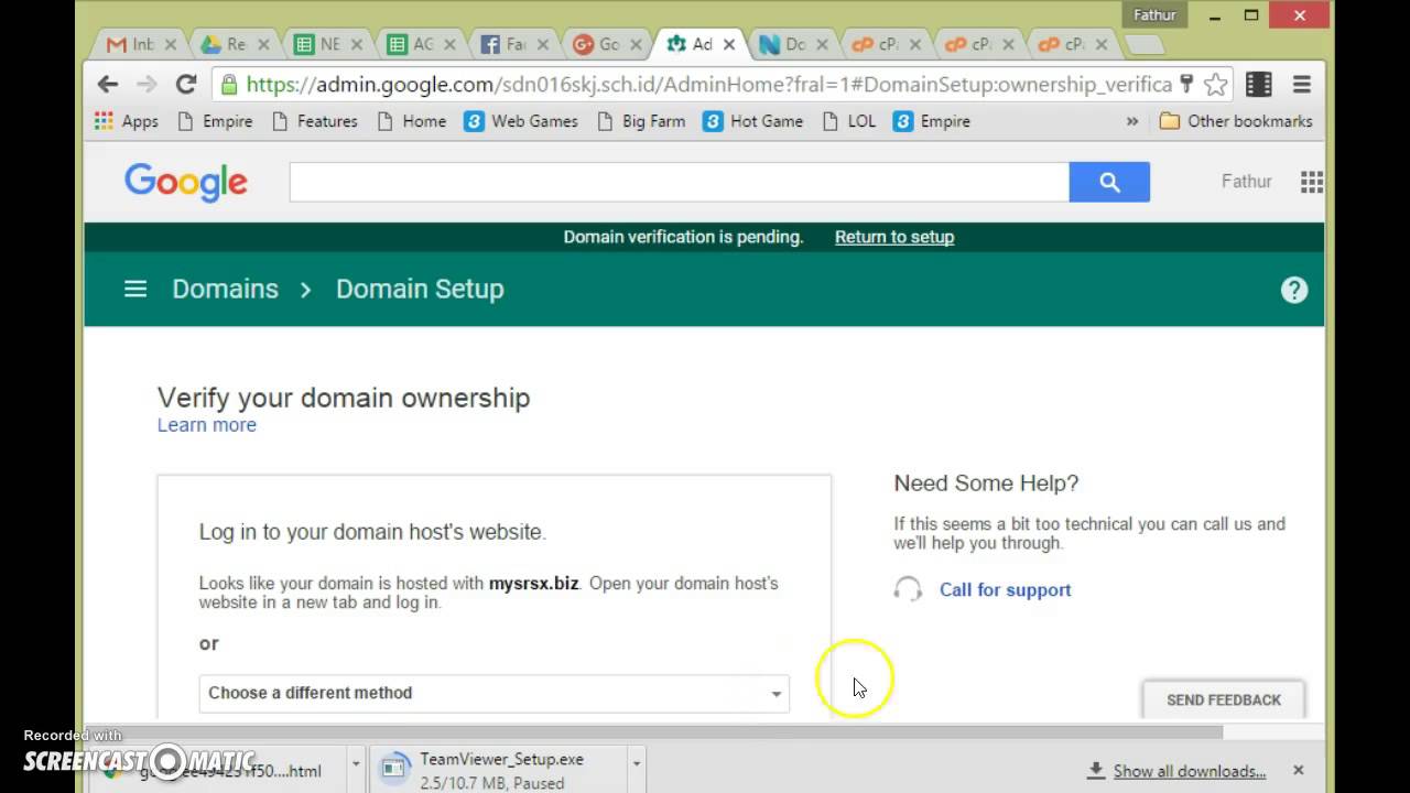 Step#2 : Verification Domain & GMAIL - YouTube