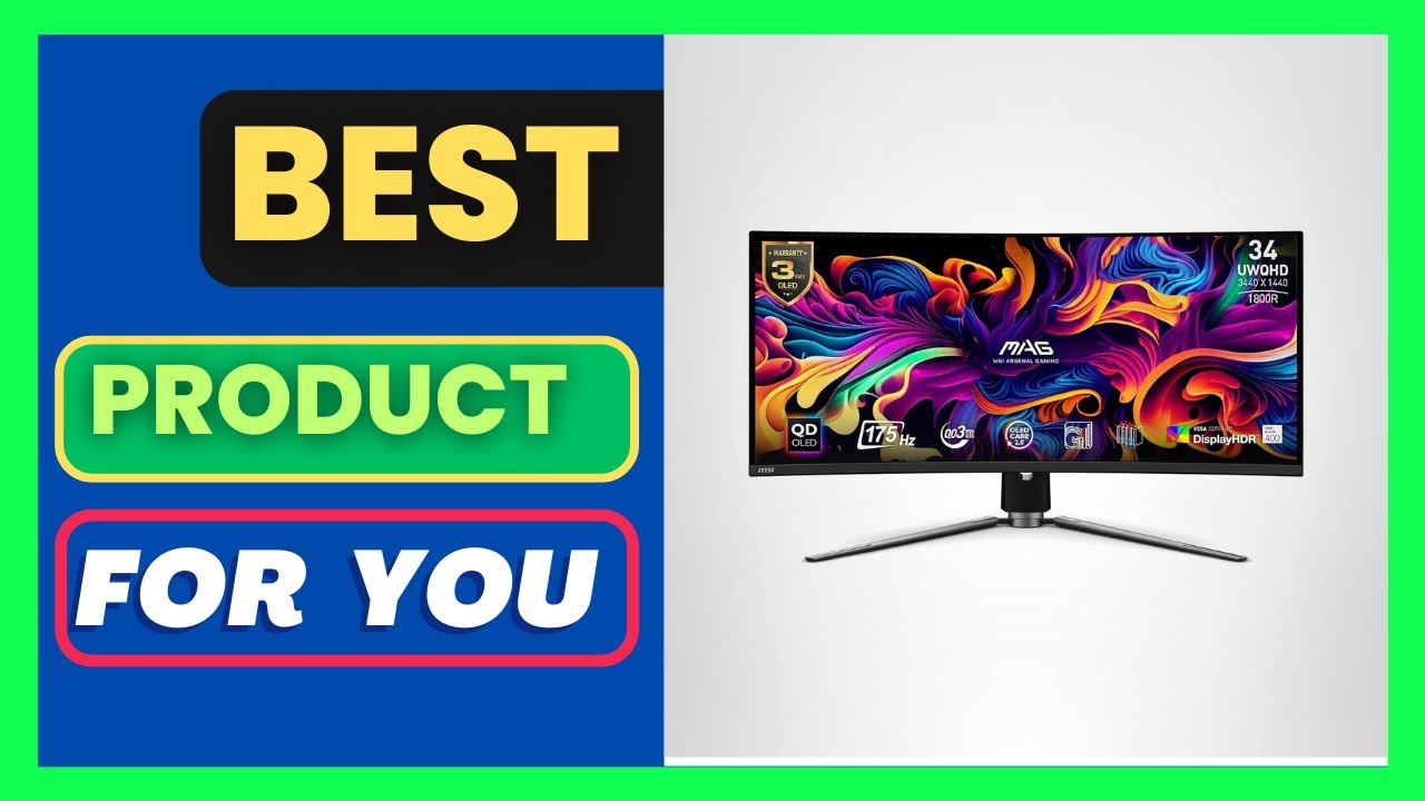 msi MAG341CQP QD-OLED, 34 Curved OLED Gaming Monitor,