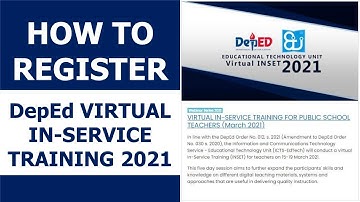 HOW TO REGISTER on DEPED VIRTUAL IN-SERVICE TRAINING 2021