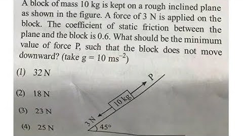 A block of mass 10Kg is kept on a rough inclined plane as shown in the figure. A force of 3N is a