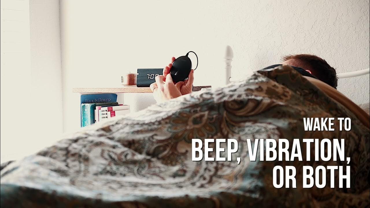 CoolFireWooden Vibrating Alarm Clock for Heavy Sleepers Adults, Loud