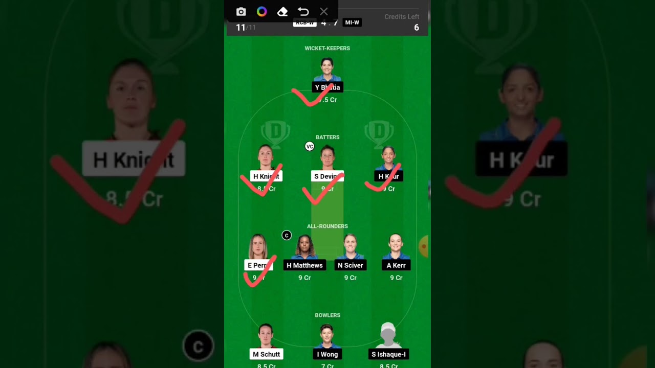 RCB-W vs MI-W Dream11 rcbw vs miw| RCB-W vs  MI-W Dream 11 