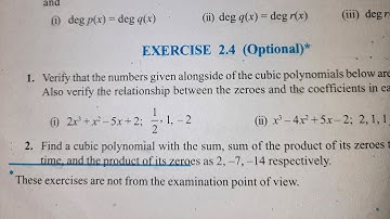 Polynomial /Class X Maths /Chapter 2  Exercise 2.4 /Optional/NCERT Solutions/