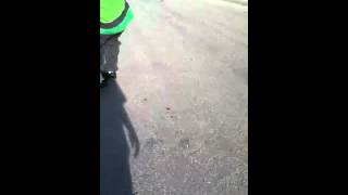 My nephews first frontside 180 (sketchy)