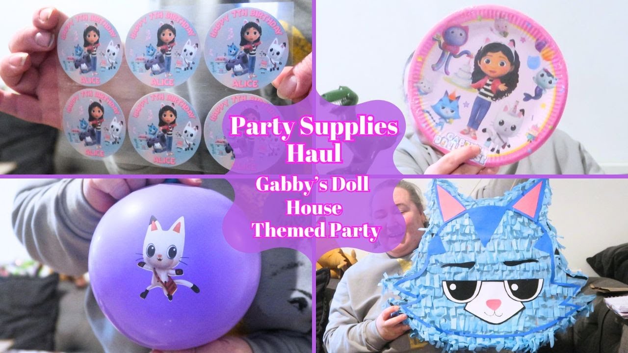 Party Supplies Haul - Gabby's Doll House Themed Party - 7th Birthday Party