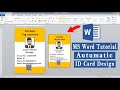 How to make id Card  microsoft office 2007 || advance id card design in ms word 2007 || ms word