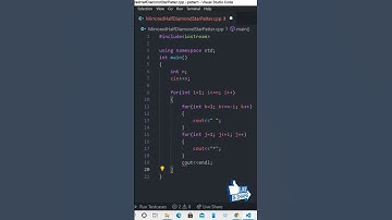 Mirrored Half Diamond Star Pattern | C++ | #shrots | #coding | lapmos