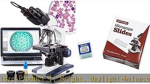 AmScope - 40X-2500X LED Digital Binocular Compound Microscope with 3D Stage + 5MP USB Camera & OPTO