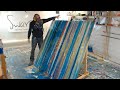 Live abstract painting - it's lines week and we're going all landscape and gravity!