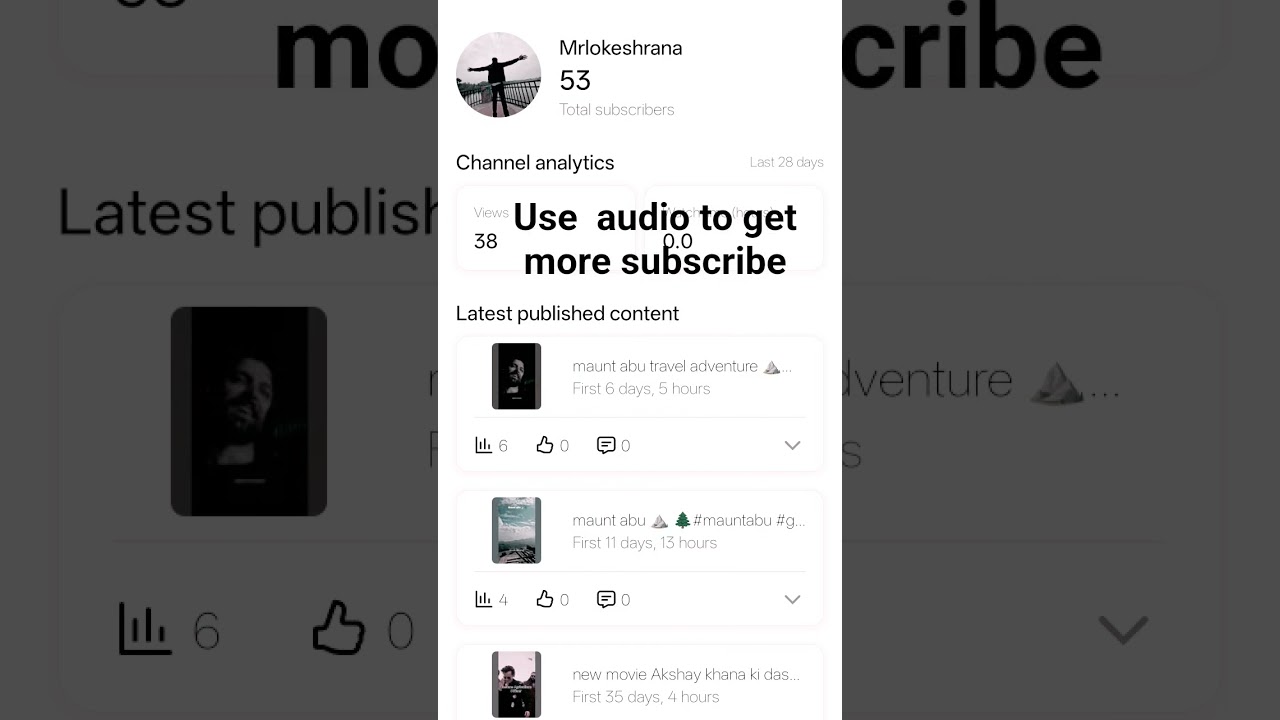 use audio to get more subscribe 😞 