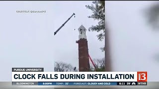 Purdue clock falls