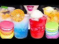 ASMR BINGSU, SHAVED ICE, ICE CRACKING SOUND, RAINBOW MACARON 얼음 먹는 소리, 시원한 컵 빙수 먹방 EATING SOUNDS