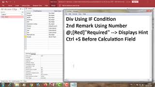 Microsoft Office Access Marks Sheet Creation In a Easy Way Computer Tutorial Video In Hindi