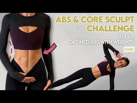8 Min Abs & Core Workout With Dumbbells | Advanced Pilates At Home