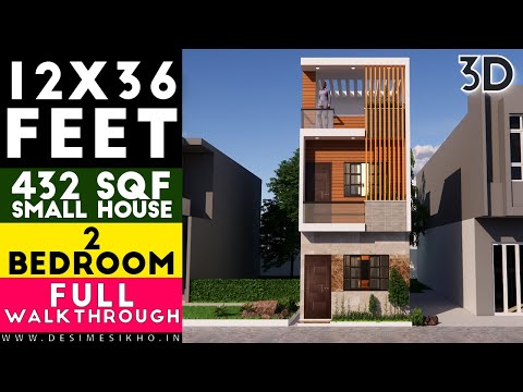 12x36 Feet East Facing House Design || 432 SQF With 2 Bedroom || Plan-7