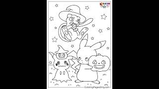 Free Printable Mew Coloring Pages #ColoringPagesOnly #Shorts #coloring #Mew #pokemon