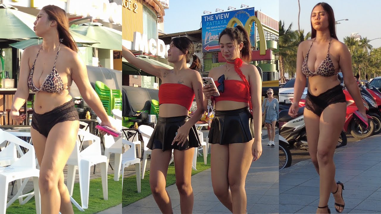 Приятных каникул в Паттайе. Красивые девушки. Уличные пейзажи. Пляжная дорога. 2026 год.