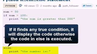 PYTHON Tutorial :Python if..elif..else statement